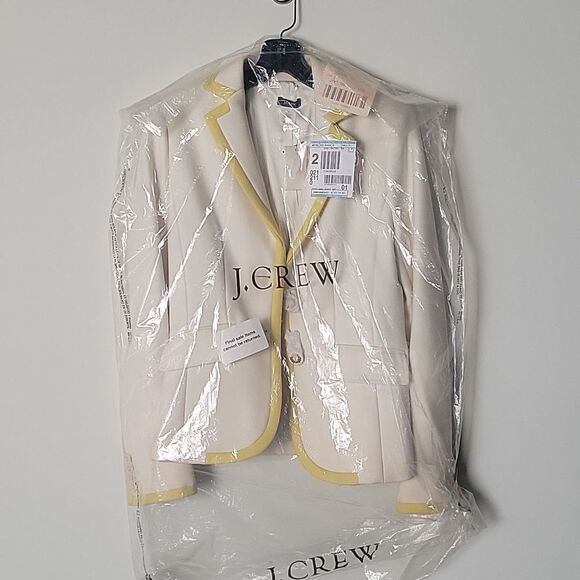 NWT J Crew Lexington 2 Riding Wool Jacket Blazer Creme Yellow Preppy Equestrian - Picture 2 of 16